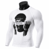 Men’s Long Sleeve Compression Shirt Graphic Print Gym Fitness Tight Base Layer Sportswear Custom OEM Wholesale Men's Long Sleeve Graphic Compression Shirt