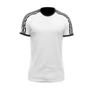Custom White Sleeve Stripe Cotton T-Shirt Manufacturer Pexton Apparel
