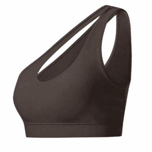 Custom Charcoal Grey One Shoulder Asymmetric Sports Bra - Fitness Top