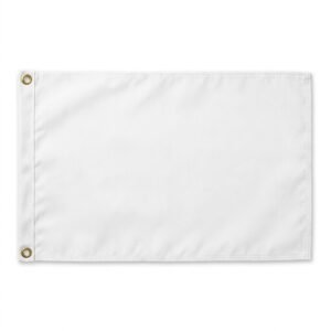 White blank polyester flag with metal grommets