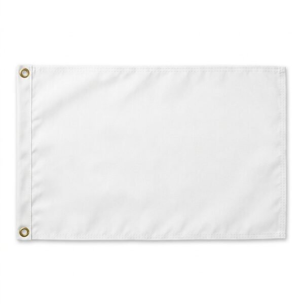 White blank polyester flag with metal grommets