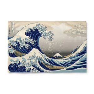 Japanese great wave art print flag