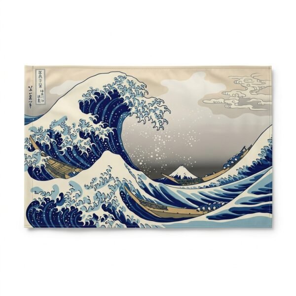 Custom Japanese Great Wave Art Flag Japanese great wave art print flag