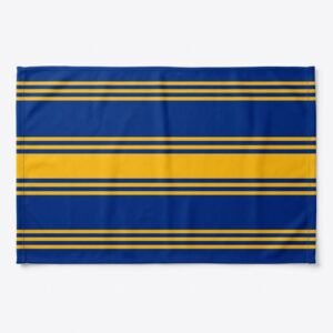 Navy blue and gold striped club colours sports towel