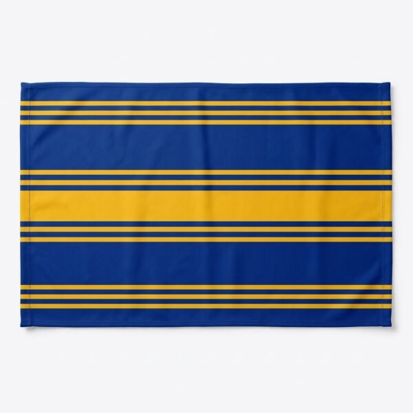 Rectangular_sportswear_towel_pro…_20261015021651 Navy blue and gold striped club colours sports towel