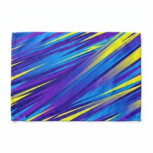 Blue and yellow speed lines sublimated sports towel