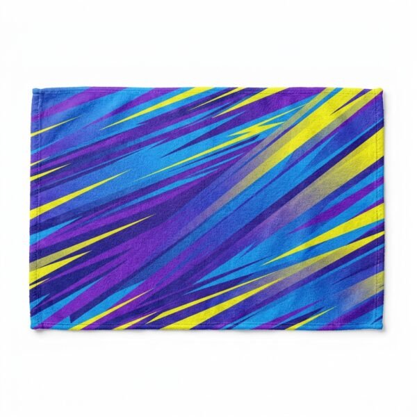 Custom Speed Lines Sports Towel – Blue & Yellow Blue and yellow speed lines sublimated sports towel