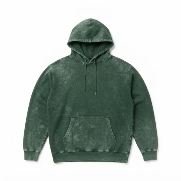 Custom Acid Wash Hoodie – Forest Green Green acid wash hoodie