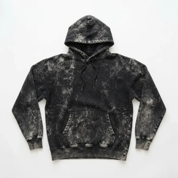 Custom Acid Wash Hoodie – Black Mineral Wash Black mineral acid wash hoodie