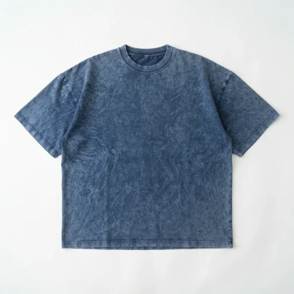 Custom Acid Wash T-Shirt – Blue Boxy Blue acid wash boxy t-shirt