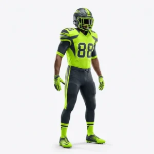 Custom American Football Uniform – Neon Volt & Black Neon volt green and black American football uniform
