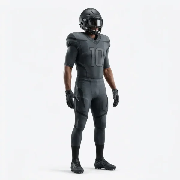 Charcoal grey tonal American football uniform