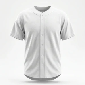 Custom Baseball Jersey – White Blank Full Button Plain white blank full button baseball jersey