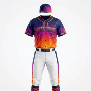 Custom Baseball Uniform – Sunset Fade West Coast Purple and orange sunset fade baseball uniform