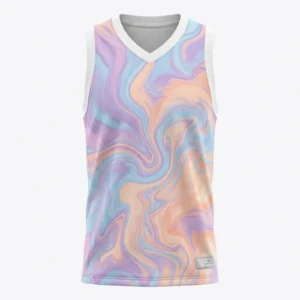 Custom Basketball Jersey – Pastel Marble Swirl Pastel marble swirl sublimated basketball jersey