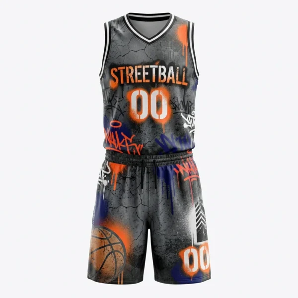 Graffiti streetball sublimated basketball uniform