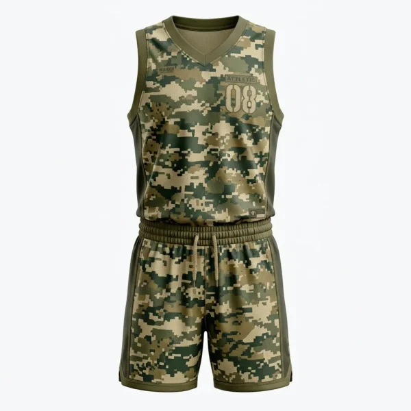Custom Basketball Uniform – Digital Camo Green digital camo basketball uniform