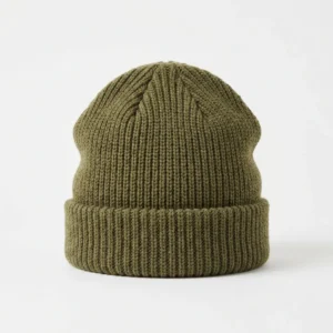 Custom Beanie – Olive Fisherman Olive green fisherman beanie