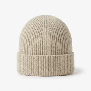 Custom Beanie – Oatmeal Cream Rib Oatmeal cream rib knit beanie