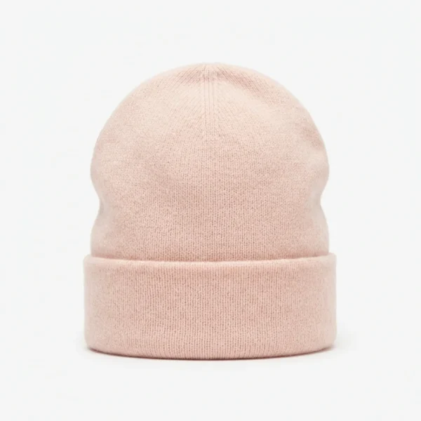 Blush pink fine knit cuffed beanie