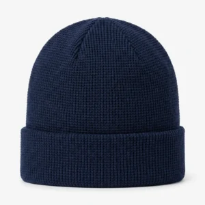 Custom Beanie – Navy Waffle Knit Navy waffle knit cuffed beanie