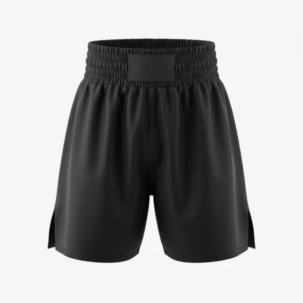Plain black satin boxing shorts