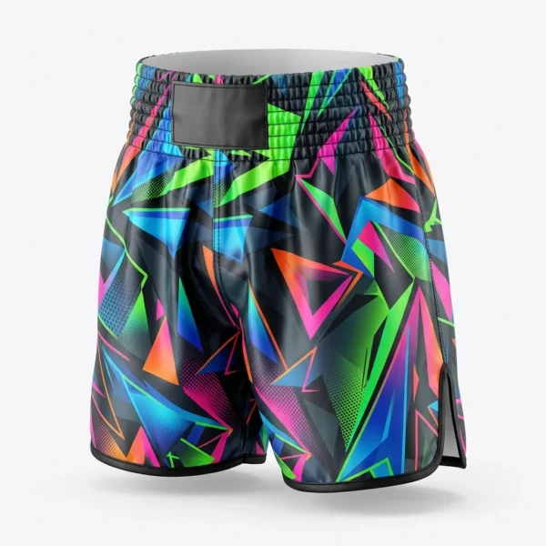Custom Boxing Shorts – Neon Geometric Neon geometric print boxing shorts