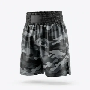 Custom Boxing Shorts – Grey Camo Grey camo boxing shorts