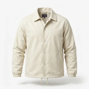 Custom Coach Jacket – Cream Cotton Twill Cream cotton twill coach jacket