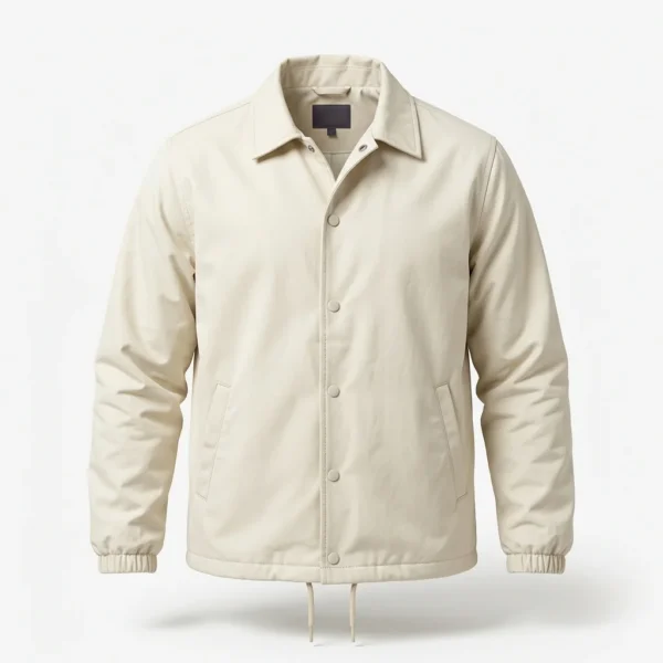 Custom Coach Jacket – Cream Cotton Twill Cream cotton twill coach jacket