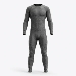 Heather grey long sleeve compression top and tights