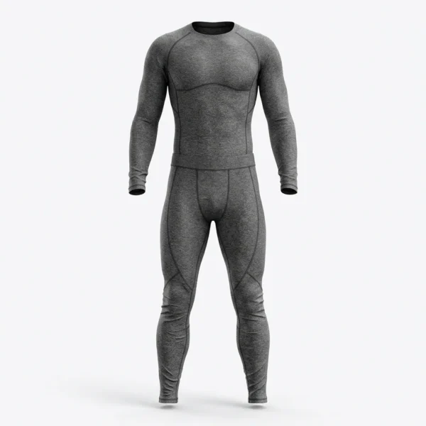 Heather grey long sleeve compression top and tights