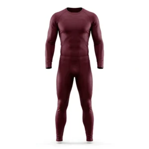 Burgundy long sleeve compression set