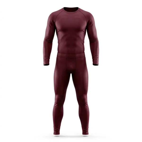 Burgundy long sleeve compression set