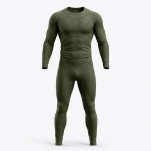 Olive green long sleeve compression set