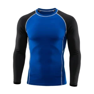 Custom Compression Shirt – Royal Blue & Black Raglan Royal blue and black raglan compression shirt