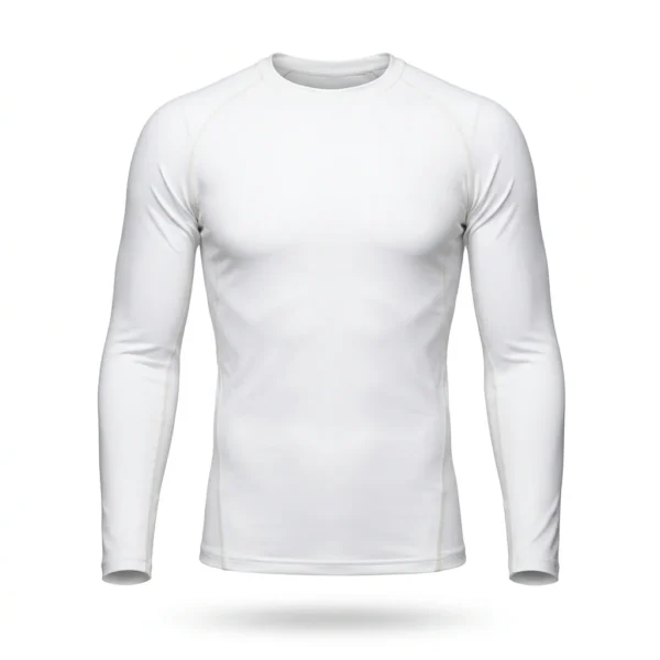 Custom Compression Shirt – White Long Sleeve White long sleeve compression shirt