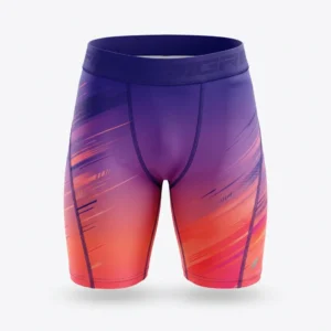 Custom Compression Shorts – Purple Sunset Fade Purple to coral gradient compression shorts