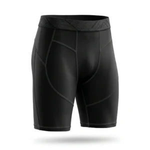 Custom Compression Shorts – Black Panel Black compression shorts with contour seams