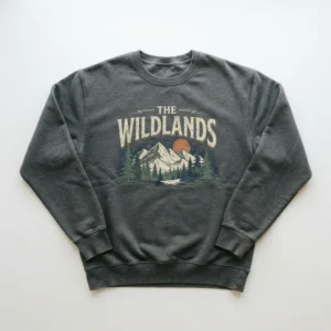 Charcoal crewneck with wildlands print