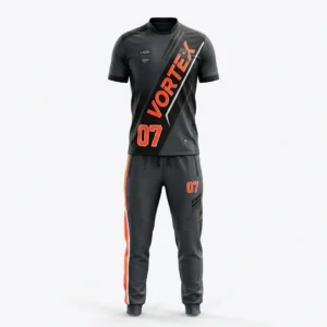 Black and orange T20 cricket uniform