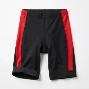 Custom Cycling Bib Shorts – Black & Red Side Panel Black cycling shorts with red side panels