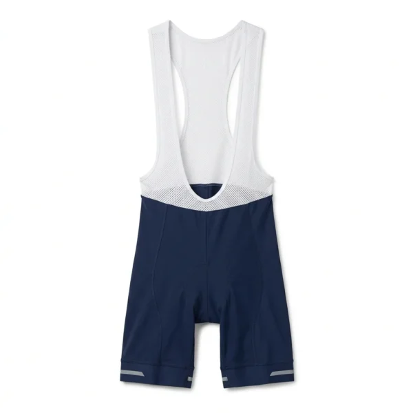 Navy cycling bib shorts with white straps