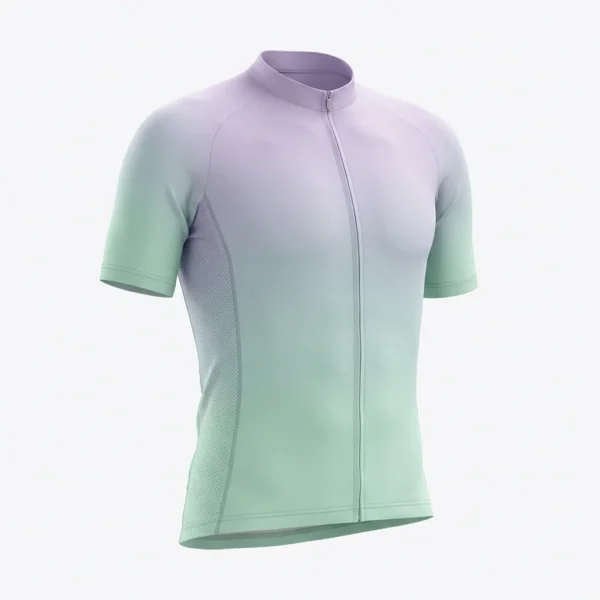 Lilac to mint gradient cycling jersey