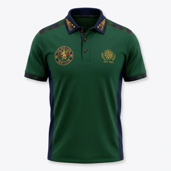 Custom Dart Jersey – Green Heritage Club Polo Green heritage darts club polo shirt