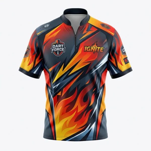 Custom Dart Jersey – Flame Ignite Orange flame dart jersey