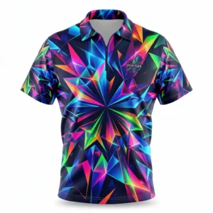 Neon crystal burst print dart jersey