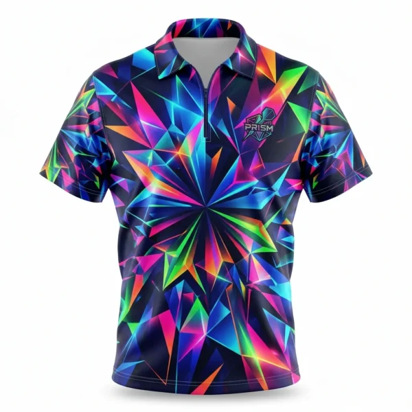Neon crystal burst print dart jersey