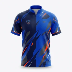 Royal blue shard print dart jersey