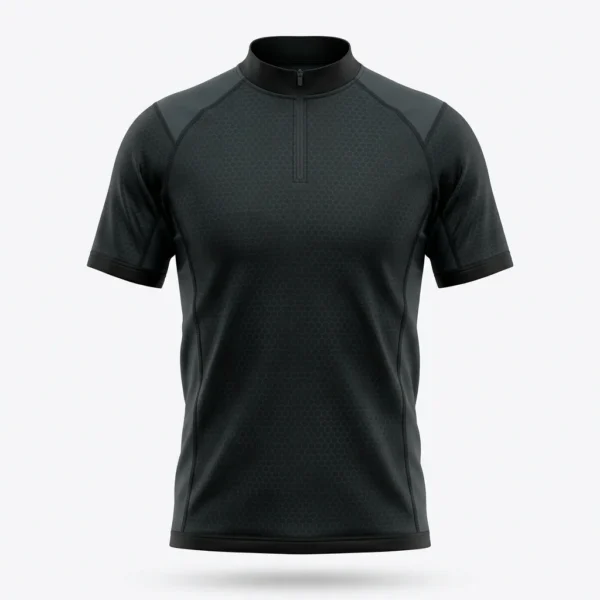 Custom Dart Jersey – Black Textured Black textured quarter zip dart jersey